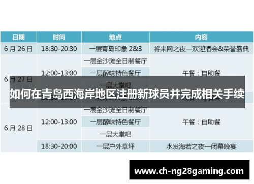 如何在青岛西海岸地区注册新球员并完成相关手续